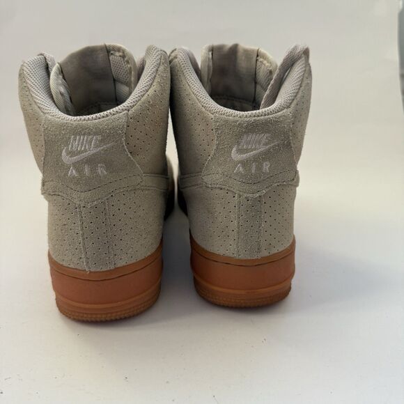 Nike Air Force 1 String High Top Sneakers Shoes Women 8 Suede Gum 749266-200 - Picture 7 of 10